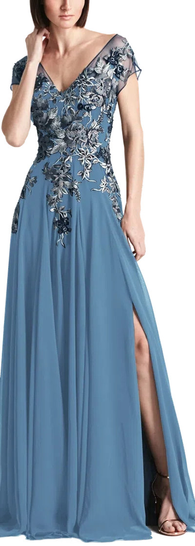Alexander By Daymor 758 A Line Long Floral Formal Evening Dress
