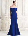 Alexander By Daymor 767 Long Formal Evening Dress In Blue