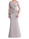 Alexander By Daymor Off Shoulder Mermaid Gown In Gray