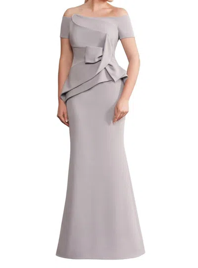 Alexander By Daymor Off Shoulder Mermaid Gown In Gray
