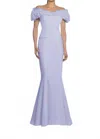 Alexander By Daymor Ruffled Top Curve Skimming Dress In Ice In Purple