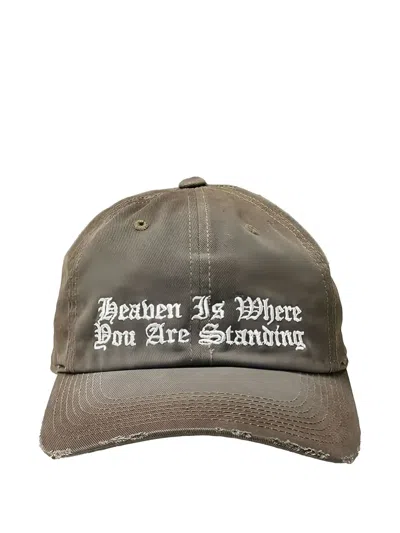 Alexander Digenova Distressed Embroidered Baseball Cap In Brown