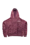 Alexander Digenova Double Layer Hoodie Maroon In Burgundy