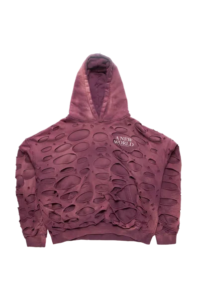 Alexander Digenova Double Layer Hoodie Maroon In Burgundy