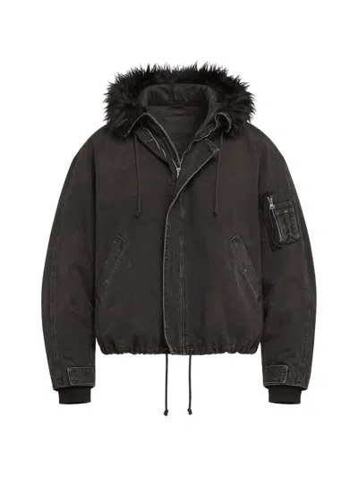 Alexander Digenova Faux-fur Trim Jacket In Brown