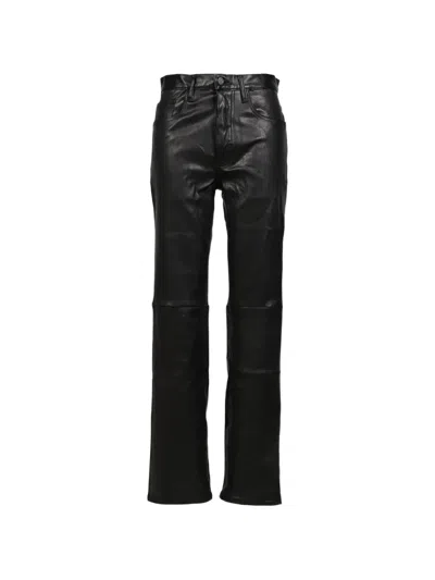 Alexander Digenova Five-pocket Leather Trousers In Black