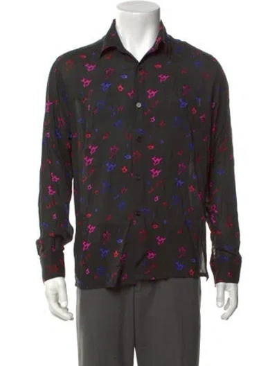 Pre-owned Alexander Digenova Graphic Print Long Sleeve Shirt In Black