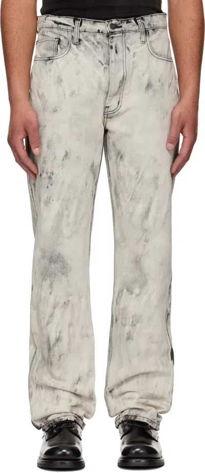 Alexander Digenova Gray Bleach Straight Leg Jeans In White