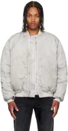 Alexander Digenova Gray Cutout Bomber Jacket