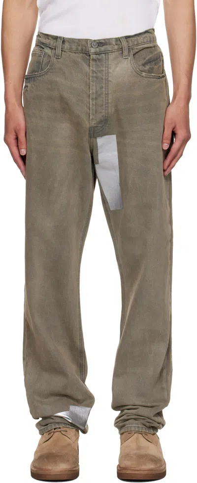 Alexander Digenova Gray Straight Leg Duct Tape Jeans