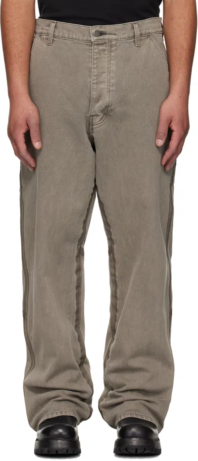Alexander Digenova Gray Underground Taped Seam Trousers In Multi