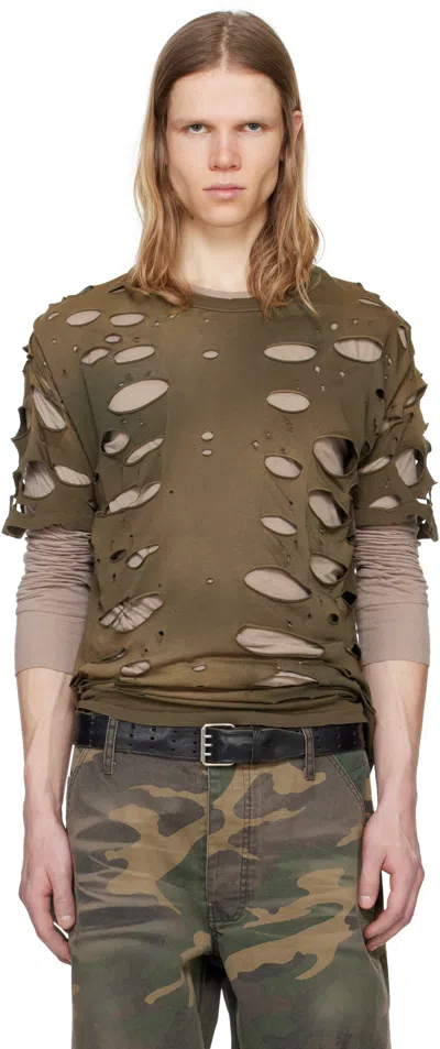Alexander Digenova Khaki Crash T-shirt In Army Green