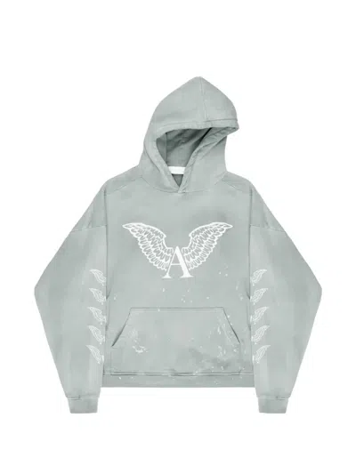 Alexander Digenova Logo-print Distressed Hoodie In Blue