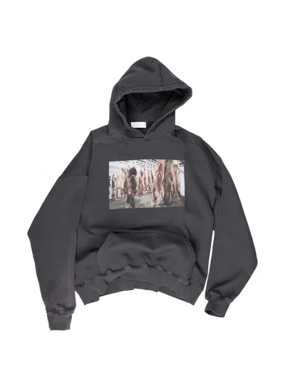 Alexander Digenova Meatlocker Graphic Hoodie In Gray