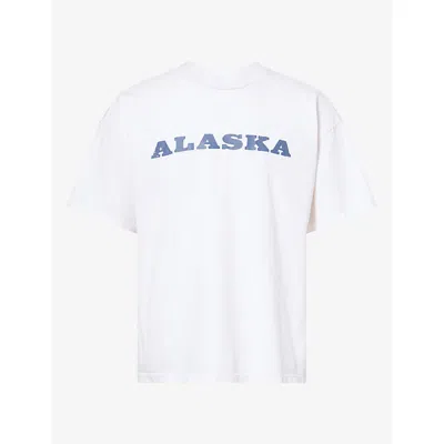 Alexander Digenova Mens Alaska Relaxed-fit Cotton T-shirt Vintage White