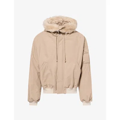 Alexander Digenova Mens Helicopter Wool-trim Cotton Jacket Tan In Multi