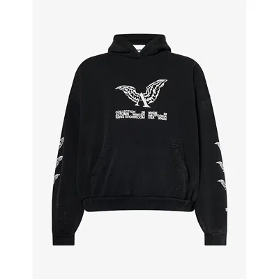 Alexander Digenova Mens Showroom Graphic-print Cotton Hoody Vintage Black