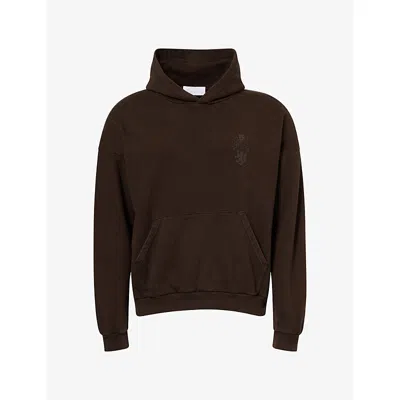 Alexander Digenova Mens Small Crest Cotton Hoody Vintage Brown