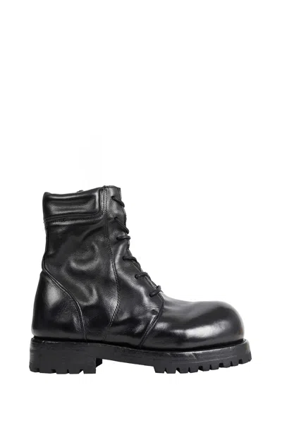 Alexander Digenova Moan 02  Leather Combat Boots In Black