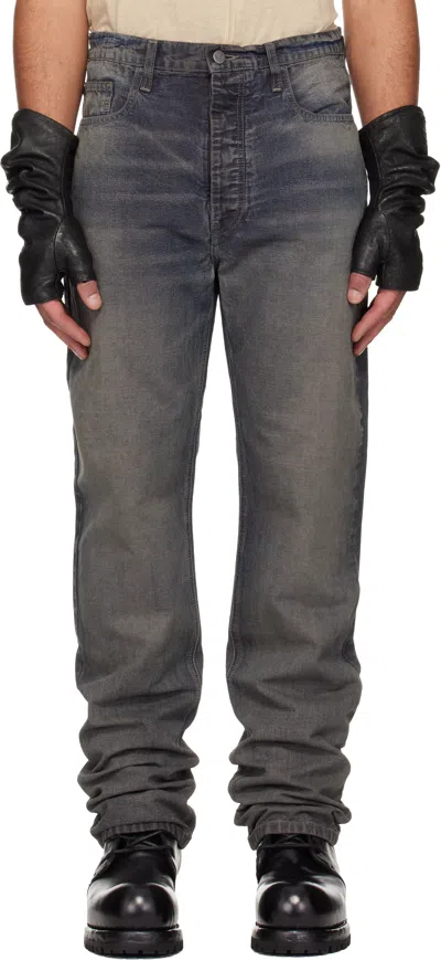 Alexander Digenova Navy Classic Straight Leg Jeans In Gray