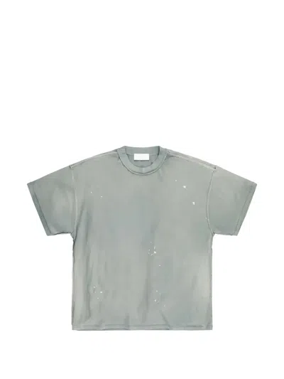 Alexander Digenova Paint-splatter Inside-out T-shirt In Blue