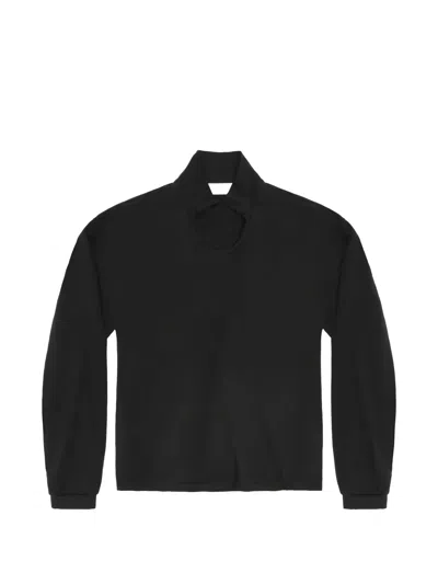 Alexander Digenova Pete Cut-out Long Sleeve T-shirt In Black