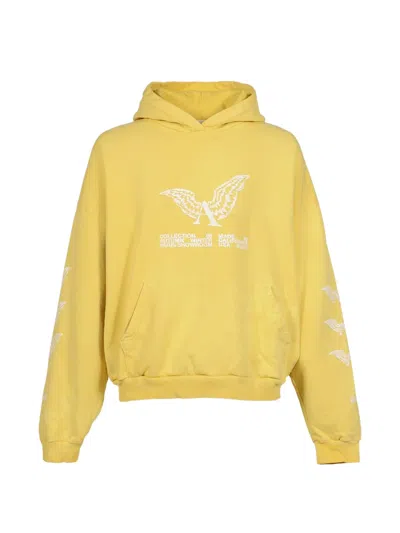 Alexander Digenova Showroom Logo-print Hoodie In Yellow