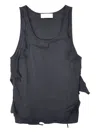 Alexander Digenova Taped Seam Ribbed Tank Top In Black