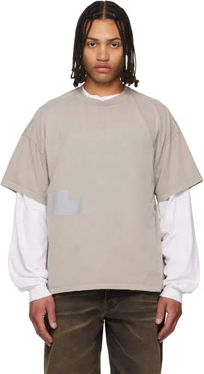 Alexander Digenova Taupe Taped Patch T-shirt In Neutral