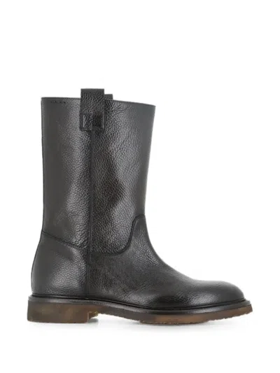 Alexander Hotto Almond-toe Boots In Black