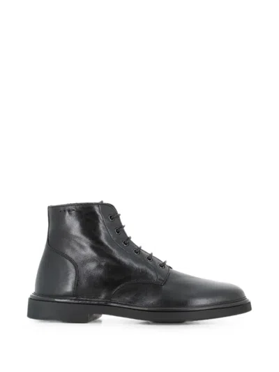Alexander Hotto Amphibian Lace-up Leather Ankle Boots In Black