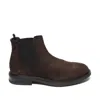 ALEXANDER HOTTO ANKLE BOOT WITH SIDE ELASTICS IN SOFT EBONY SUEDE