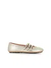 Alexander Hotto Metallic Leather Ballet Flats In Platinum