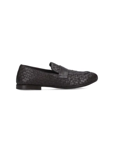 Alexander Hotto Braided Leather Loafers In Brown