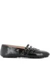 Alexander Hotto Buckle-embellished Ballet Flats In Black