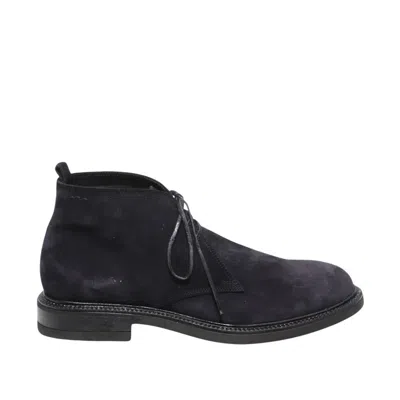 Alexander Hotto Deep Blue Suede Ankle Boot