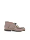 Alexander Hotto Fringe-detail Moccasin Boots In Light Grey