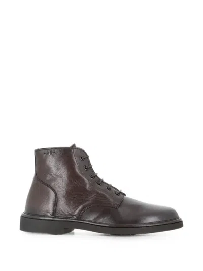 Alexander Hotto Lace-up Leather Ankle Boots In Multi