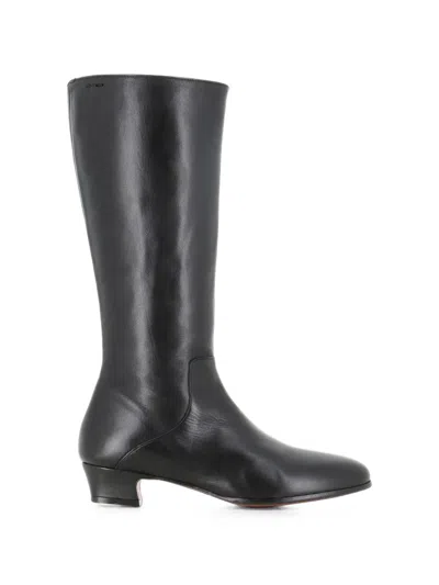 Alexander Hotto Leather Knee-high Boots In Animal Print