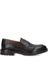 Alexander Hotto Smooth Leather Penny Loafers With Stitched Apron Front In Black