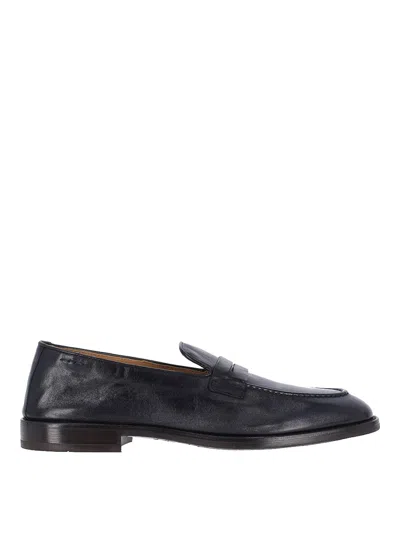 Alexander Hotto Leather Moccasins In Blue