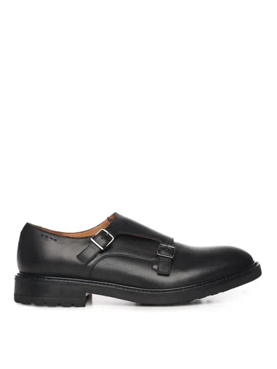 Alexander Hotto Leather Monk Strap Shoes In Black