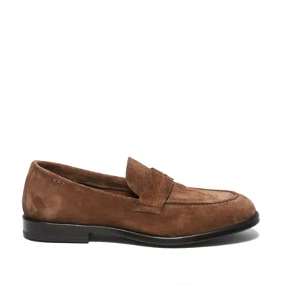 Alexander Hotto Leather Suede Moccasins In Brown