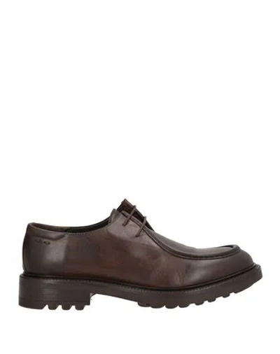 Alexander Hotto Man Lace-up Shoes Dark Brown Size 9 Leather