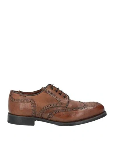 Alexander Hotto Man Lace-up Shoes Tan Size 9.5 Leather In Brown