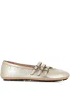 Alexander Hotto Metallic Leather Ballet Flats In Gold