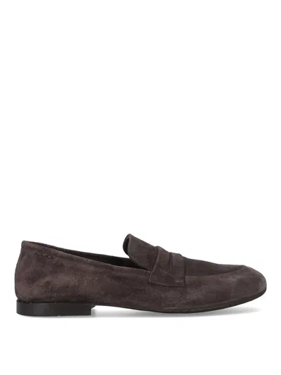 Alexander Hotto Chamois Moccasins In Burgundy