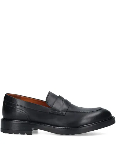 ALEXANDER HOTTO PENNY-STRAP LEATHER LOAFERS
