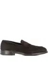 Alexander Hotto Penny Suede Loafers In Brown