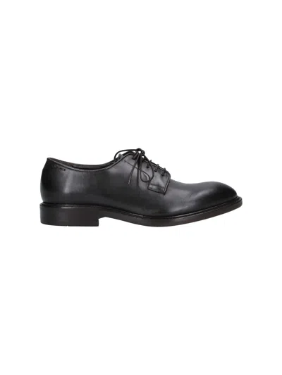 Alexander Hotto Rounded Toe Lace-up Leather Brogues In Black